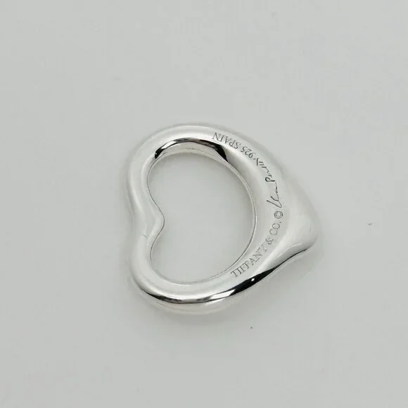 Tiffany Elsa Peretti Mini Small Open Heart Pendant Charm in Sterling Silver - Picture 5 of 7